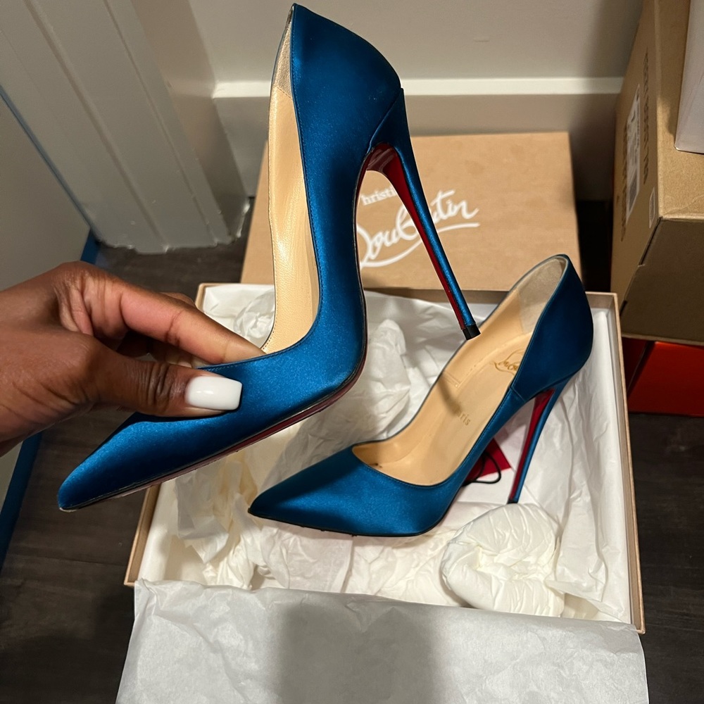 Blue Satin So Kate Pumps